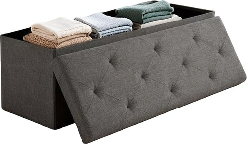 30 inch Storage Ottoman Bench, 30 inch Folding Storage Bench Ottoman, by Unknown