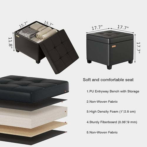 ABHENG Synthetic Leather Cover Steel Frame Ottoman - Image 2