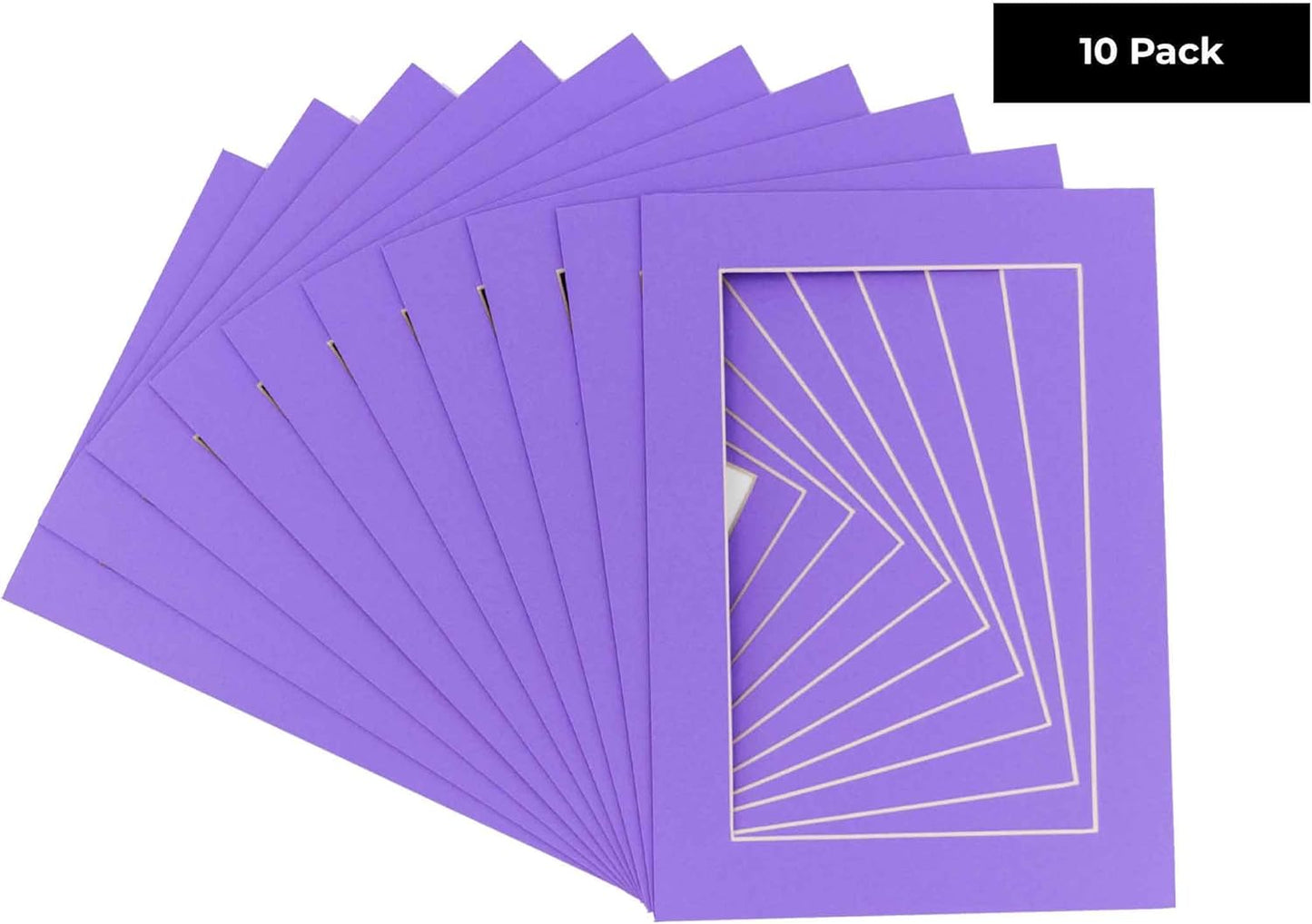 11x14 Mat for 8.5x11 Photo - Precut Light Purple Picture Matboard for Frames 11 x 14 Inches - Bevel Cut to Display Art 8.5 x 11 Inches - Acid Free Pack of 10 MATS with Backing Boards & Clear Bags