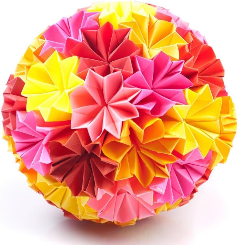 BUBU Origami Paper Kit 1000 Sheets 6 Inch Square Double Sided Color 20 Vivid Colors for Beginners Trainning and School Craft Lessons