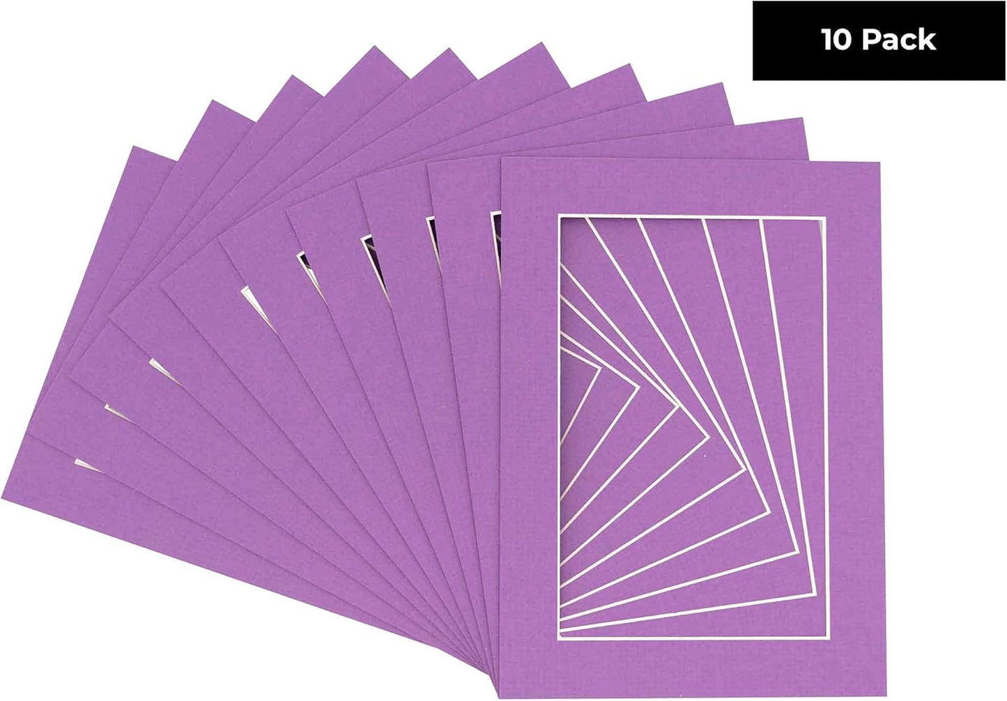 5x7 Mat for 8.5x11 Frame - Precut Mat Board Acid-Free Show Kit with Backing Board, and Clear Bags Dark Purple 5x7 Photo Matte Made to Fit a 8.5x11 Picture Frame Matboard for Framing, Pack of 10 Mats