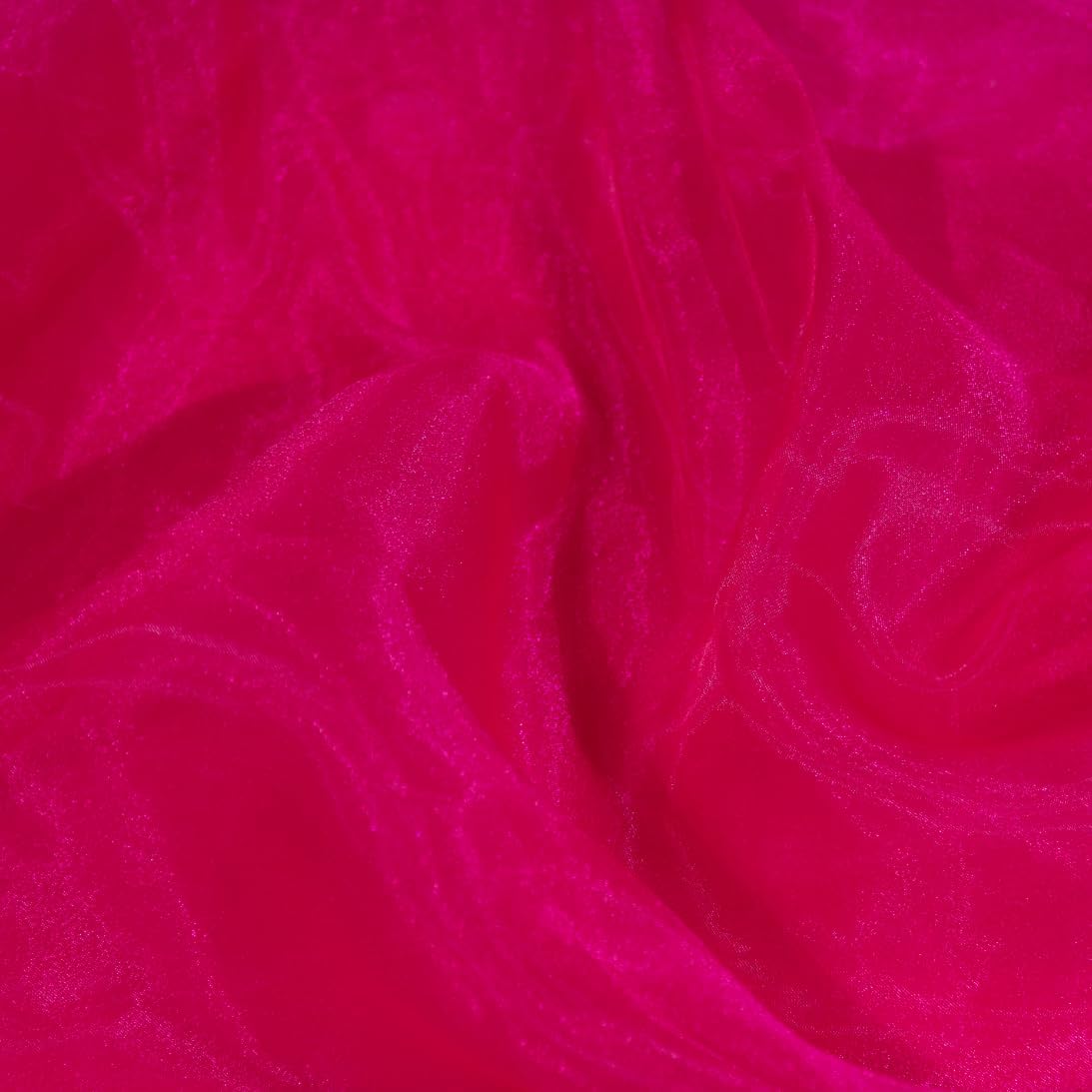 Fynite Sheer Organza Fabric | 2 Yards Long | 44" Wide | Bridal Solid Sheer Organza Bolt for Wedding Dress Fashion Craft Decorations - Hot Pink