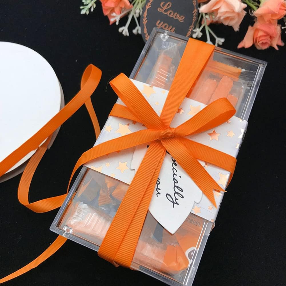 LIUYAXI 1/2" X 50 Yards Solid Orange Grosgrain Ribbon, Perfect for Crafts, Wedding Decor, DIY Hair Accessories, Sewing, Gift Package Wrapping and More