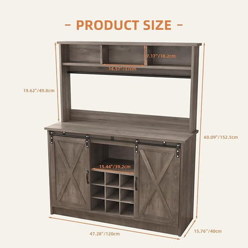 4ever2buy Farmhouse Coffee Bar Cabinet - Image 2