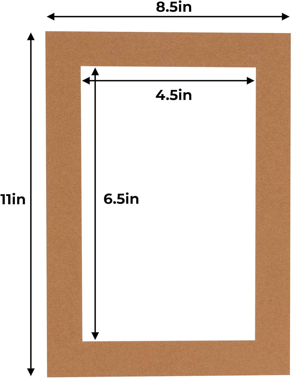 5x7 Mat for 8.5x11 Frame - Precut Mat Board Acid-Free Brown 5x7 Photo Matte Made to Fit a 8.5x11 Picture Frame, Premium Matboard for Family Photos, Show Kits, Art, Picture Framing, Pack of 1 Mat