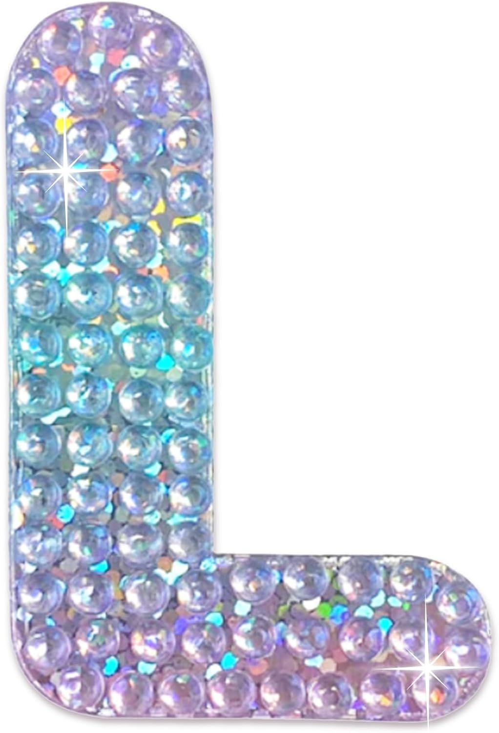 StickerBeans® Rhinestone Alphabet Letter Sticker L - Unique Sparkly Design 2” x 2” Cut-to-Shape Adhesive - Personalization, Collecting, Gifting, Scrapbooking, Decorating Laptops, Phone Cases, All Ages