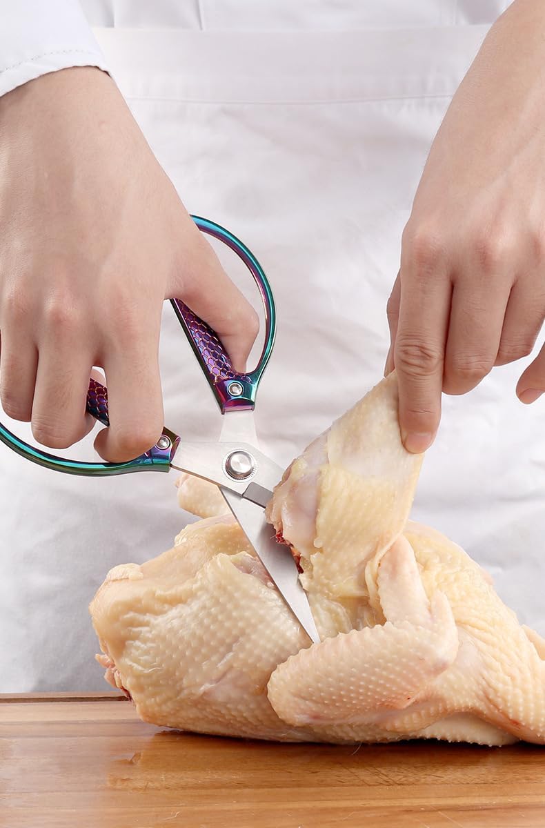 All purpose scissors heavy duty - for kitchen, office, home use, multipurpose Industrial grade scissors (rose gold)