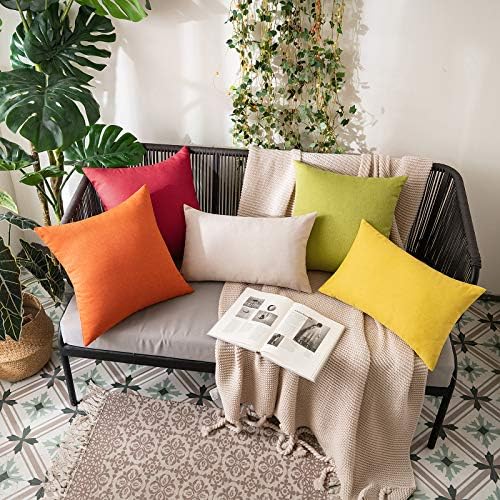 MIULEE Decorative Outdoor Pillow Covers Lumbar Waterproof 12x20 Beige - Image 3