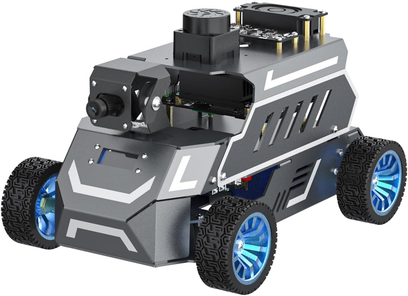Yahboom ROS2 Robot Car Ackerman Steering Chassis,AI Visual Recognition Embodied Intelligence AI for Jetson Nano B01 4GB,User Manual Included (Standard Ver with Nano-4GB)
