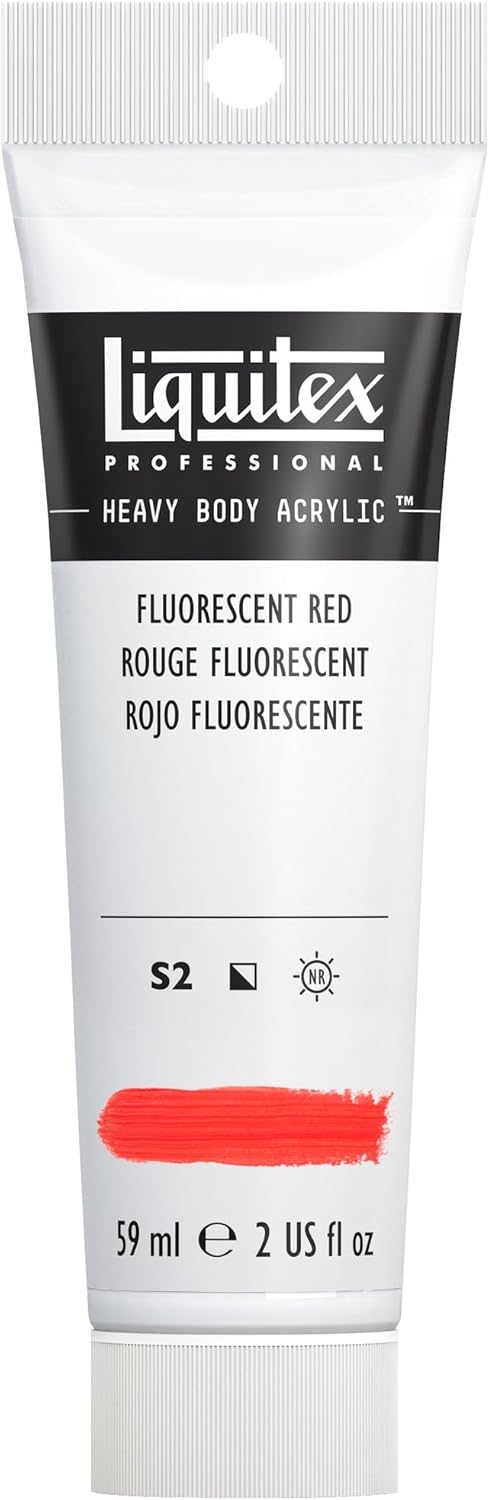 Liquitex Professional Heavy Body Acrylic Paint, 2-oz (59ml) Tube, Fluorescent Red