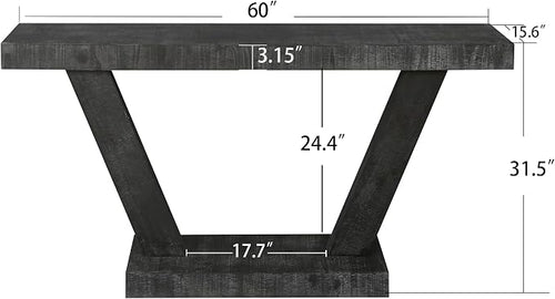 60" Wood Console Table for Entryway Bench - Image 2