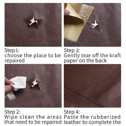Leather Repair Patch Tape Kit Beige Tan 3 x 60 inch Self Adhesive Leather - Image 4