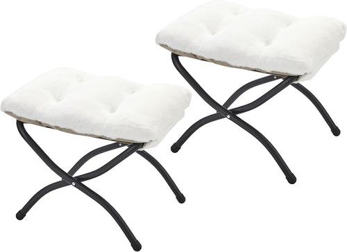 15" Folding Ottoman, Foldable Footrest Stool, Small Foot Stool by MordchilHF