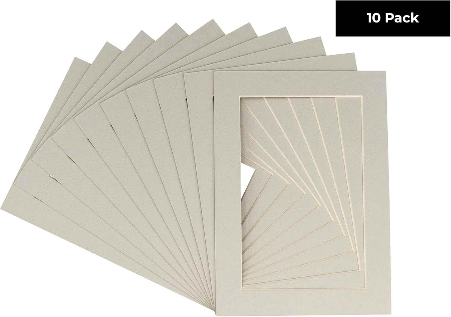 11x14 Mat for 8.5x11 Photo - Precut Grey Picture Matboard for Frames Measuring 11 x 14 Inches - Bevel Cut Matte to Display Art Measuring 8.5 x 11 Inches - Acid Free Pack of TEN MATS