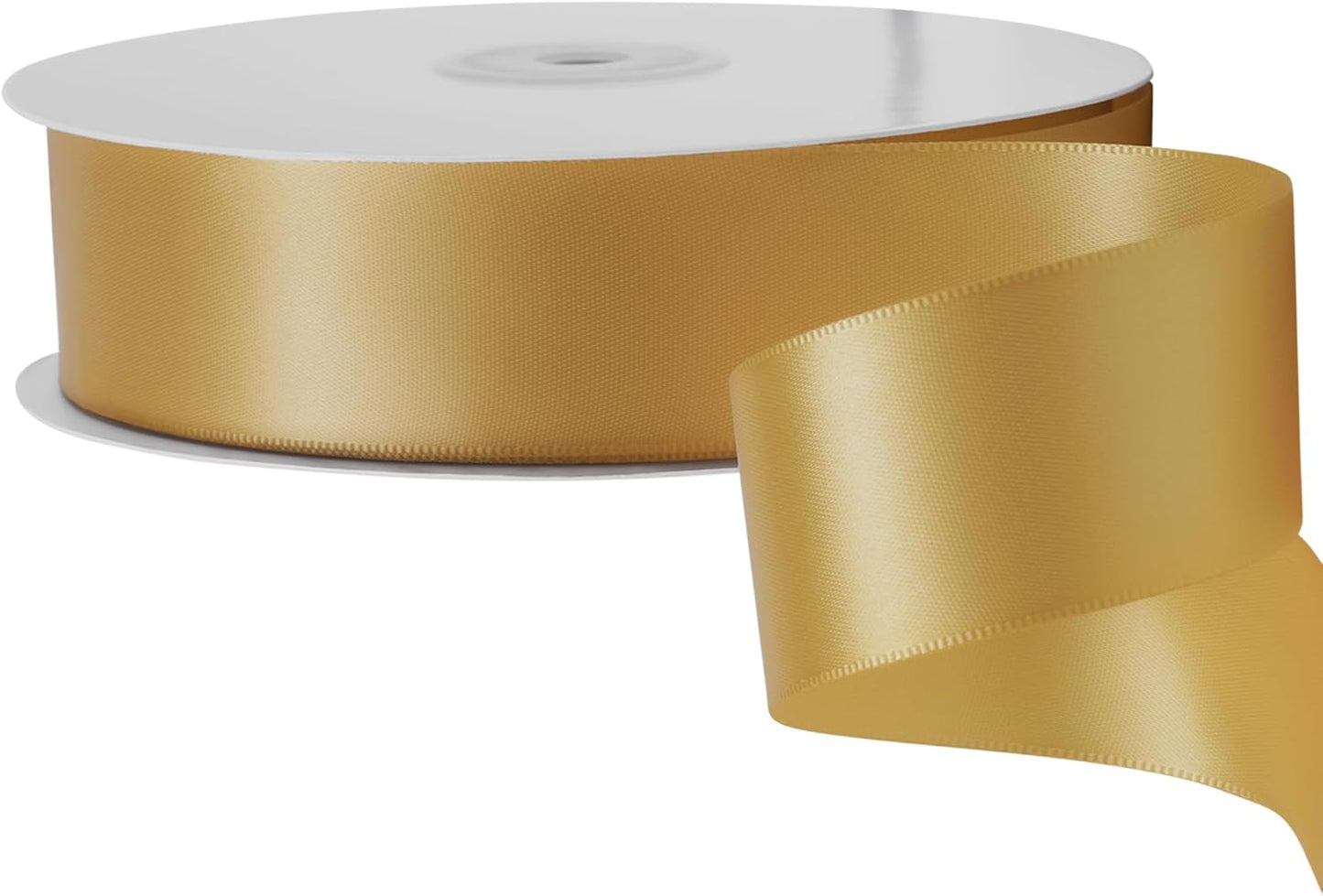 LIUYAXI Old Gold Double Faced Satin Ribbon, 1-1/2" X Continuous 50 Yards, Ribbons Perfect for Gift Wrapping Wedding DIY Craft Bow Making & Other Projects