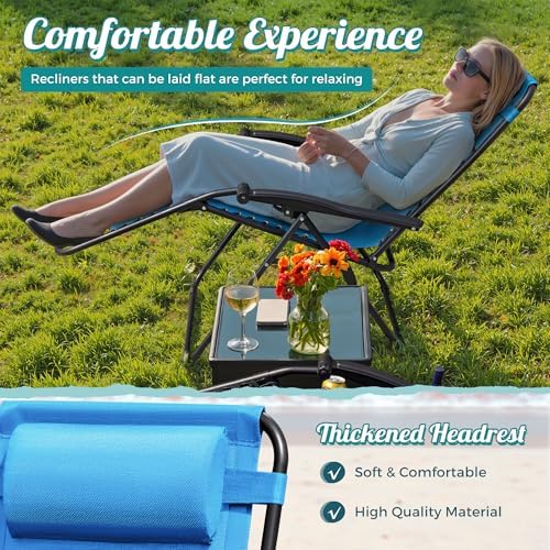 Homall Zero Gravity Chair Adjustable Folding Lawn Lounge Chairs Outdoor Lounge - Image 5