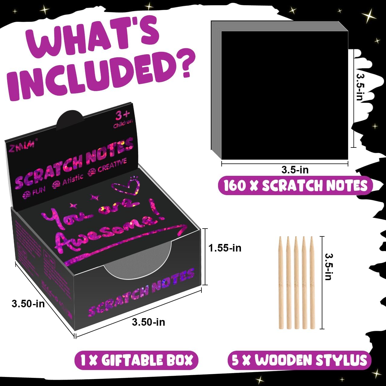 ZMLM 165 Rainbow Scratch Paper Art Crafts Mini Notes Kids Gifts 4 5 6 7 8 9 10 Years Old Girls Boys Students Teens Classroom Prizes School Supplies Birthday Party Travel Toy Activity(Rose)