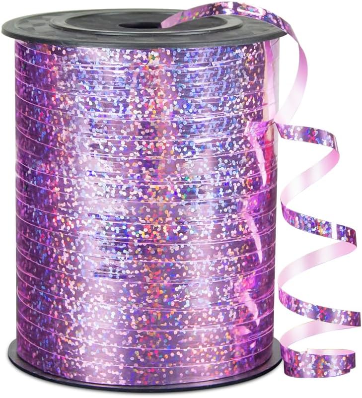 KMER LIFE Premium Light Pink Shiny Curling Shiny Ribbon, 1/5" Wide x 500 Yards Christmas Curling Ribbons for Gift Wrapping, Party Decoration, Balloon String, Ribbons for Florist Flower (1 Roll)