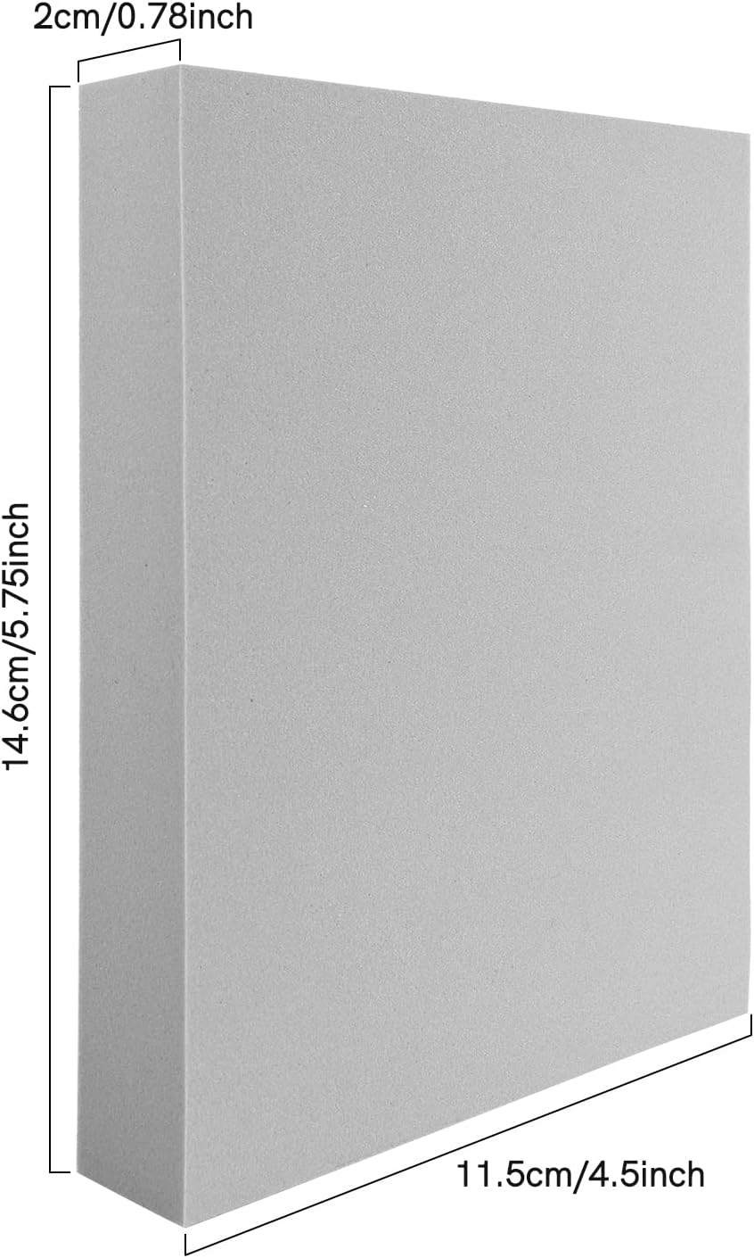 3 Pcs/Set 2Pcs Large Stamping Foam Grey Moldable Foam with 1 Pcs Acrylic Stamp Block Stamps Plastic Pad Cut and Dry Foam Stamping Foam Block for Sculpture, Modeling, DIY Arts and Handicrafts Projects