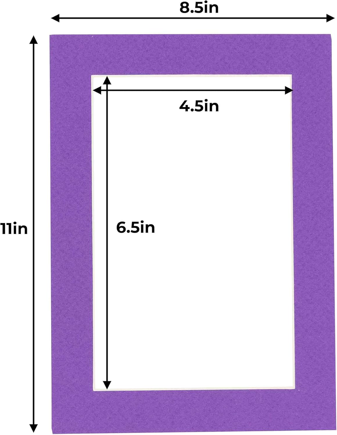 5x7 Mat for 8.5x11 Frame - Precut Mat Board Acid-Free Purple 5x7 Photo Matte Made to Fit a 8.5x11 Picture Frame, Premium Matboard for Family Photos, Show Kits, Art, Picture Framing, Pack of 1 Mat