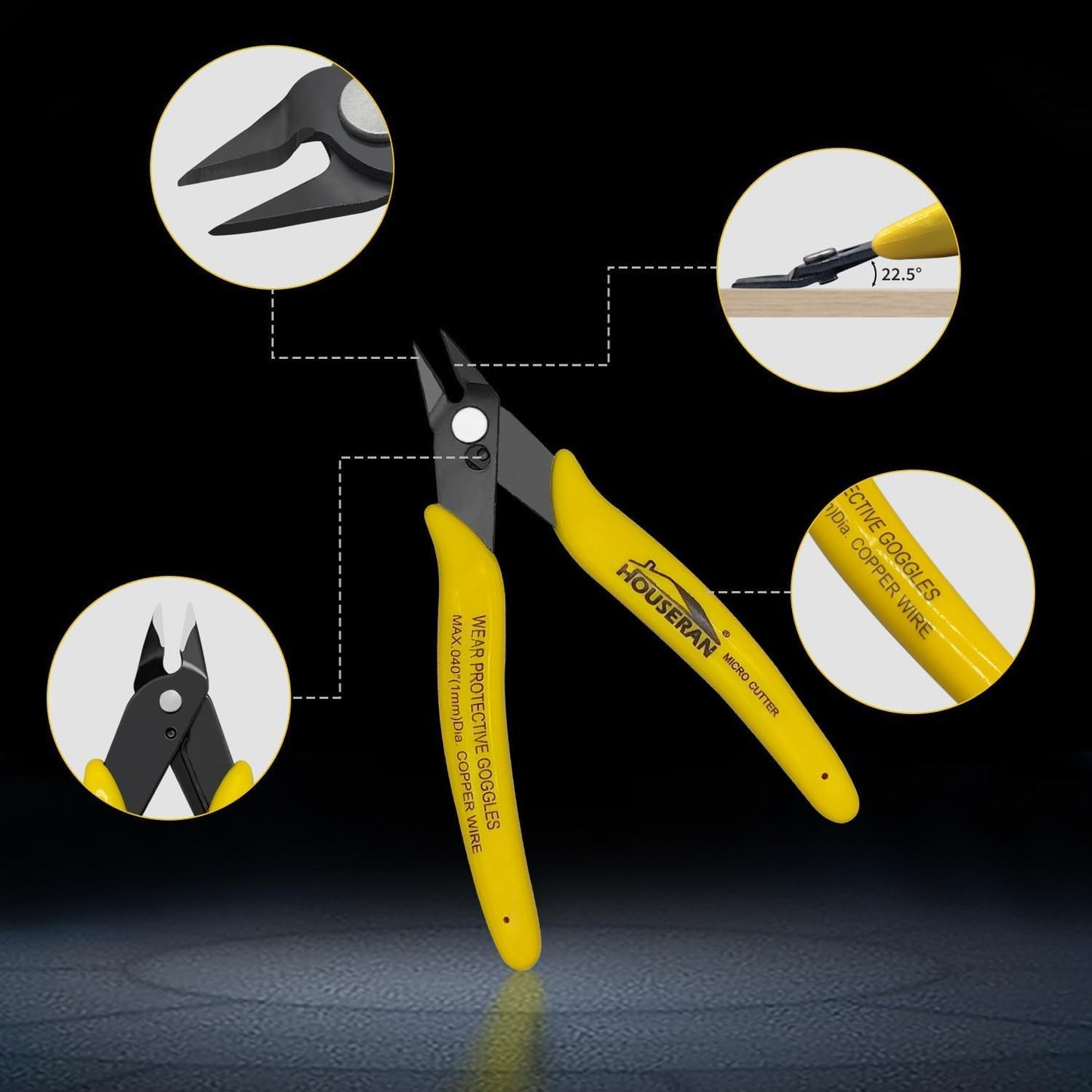 Flush Cutters, 2 Pack Side Cut Nippers, 5 Inch Micro Flush Cut Pliers with Spring, Mini Wire Cutters Model Nippers Flush Cutters for Jewelry Making, Plastic Models, Zip Ties, Electronics