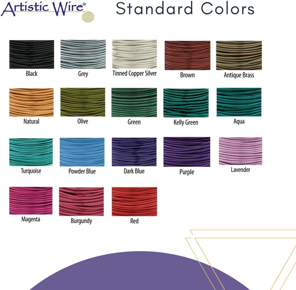 Artistic Wire, 20 Gauge Silver Plated Tarnish Resistant Colored Copper Craft Wire, Pearl Silver, 25 ft