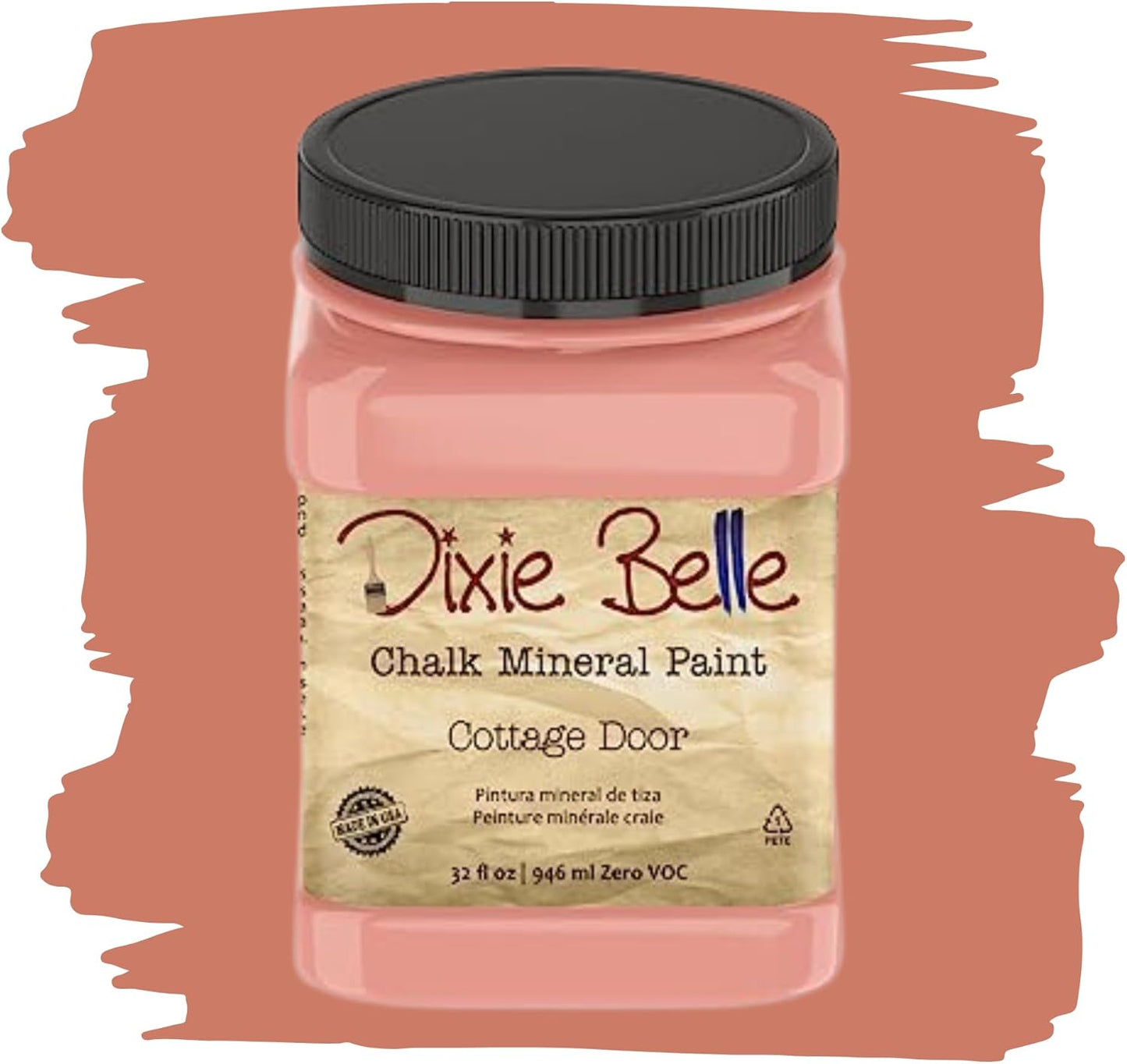 Dixie Belle Paint Company Chalk Finish Furniture Paint - Cottage Door (32oz) - Matte Dusty Coral Chic Chalk Mineral DIY Furniture Paint