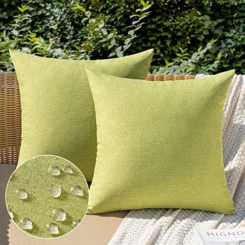 MIULEE Decorative Outdoor Pillow Covers Waterproof 18x18 Moss Green by MIULEE