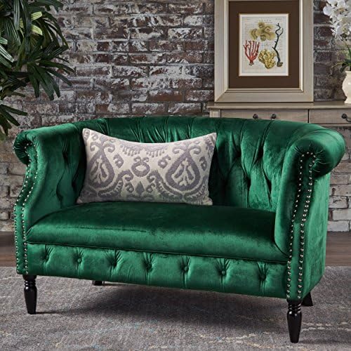 GDFStudio Melaina Tufted Chesterfield Velvet Loveseat by GDFStudio