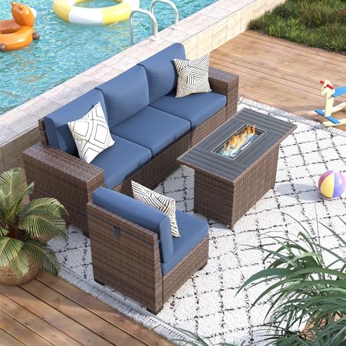 Patio Furniture Set with 44'' Fire Pit Table - Image 2