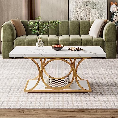 Tribesigns 46.45” Rectangle Coffee Table, Modern Coffee Tables - Image 5