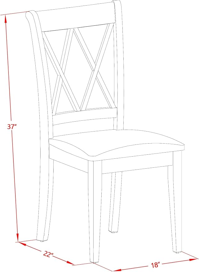 East West Furniture CLC-MAH-C Clarksville Dinette Chairs - Image 3
