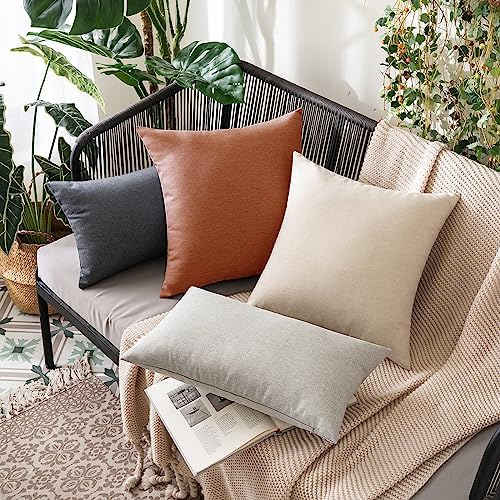 MIULEE Decorative Outdoor Pillow Covers Fall 12x12 Rust - Image 4