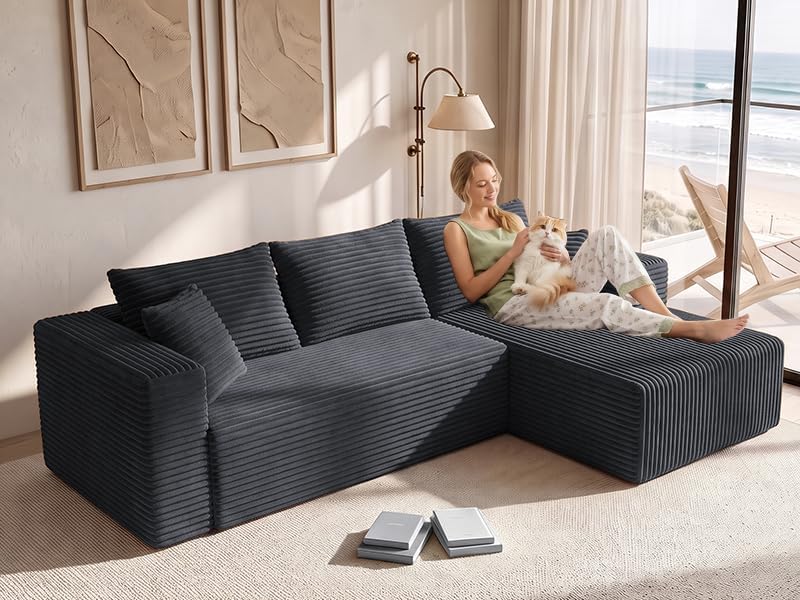 93" Boneless Couch, Modular Sectional Sofa - Image 3