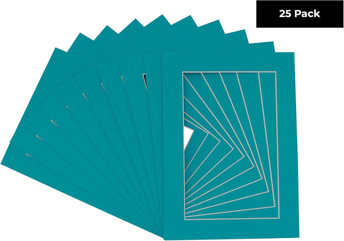 11x14 Mat for 8.5x11 Photo - Precut Teal Blue Picture Matboard for Frames Measuring 11 x 14 Inches - Bevel Cut Matte to Display Art Measuring 8.5 x 11 Inches - Acid Free Pack of 25 MATS