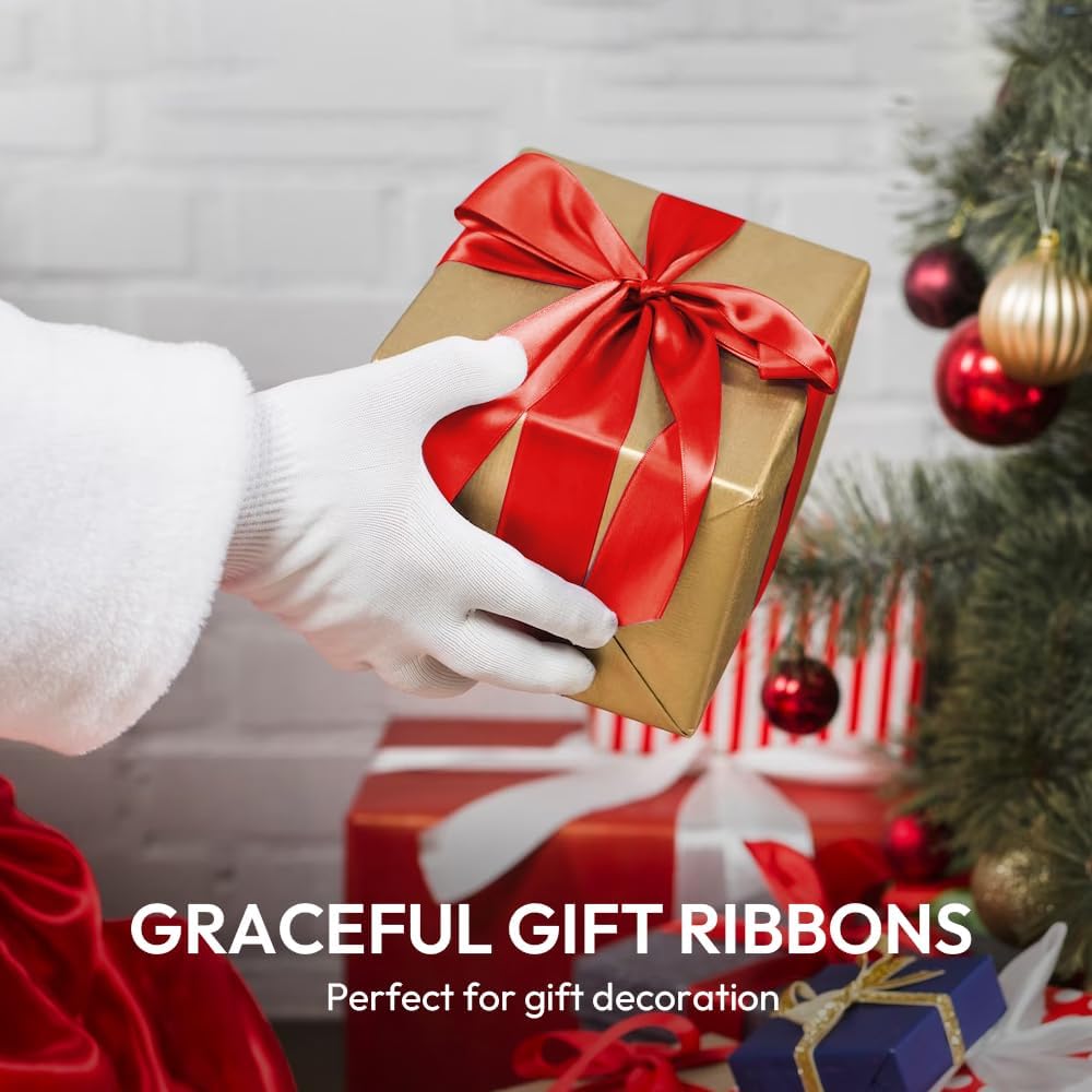 1-1/2" Width x 100 Yards Satin Ribbon, Light Gold Ribbon Perfect for DIY Craft, Bows, Gift Wrapping, Flower Bouquet, Valentine's Day, Christmas and Party Decoration