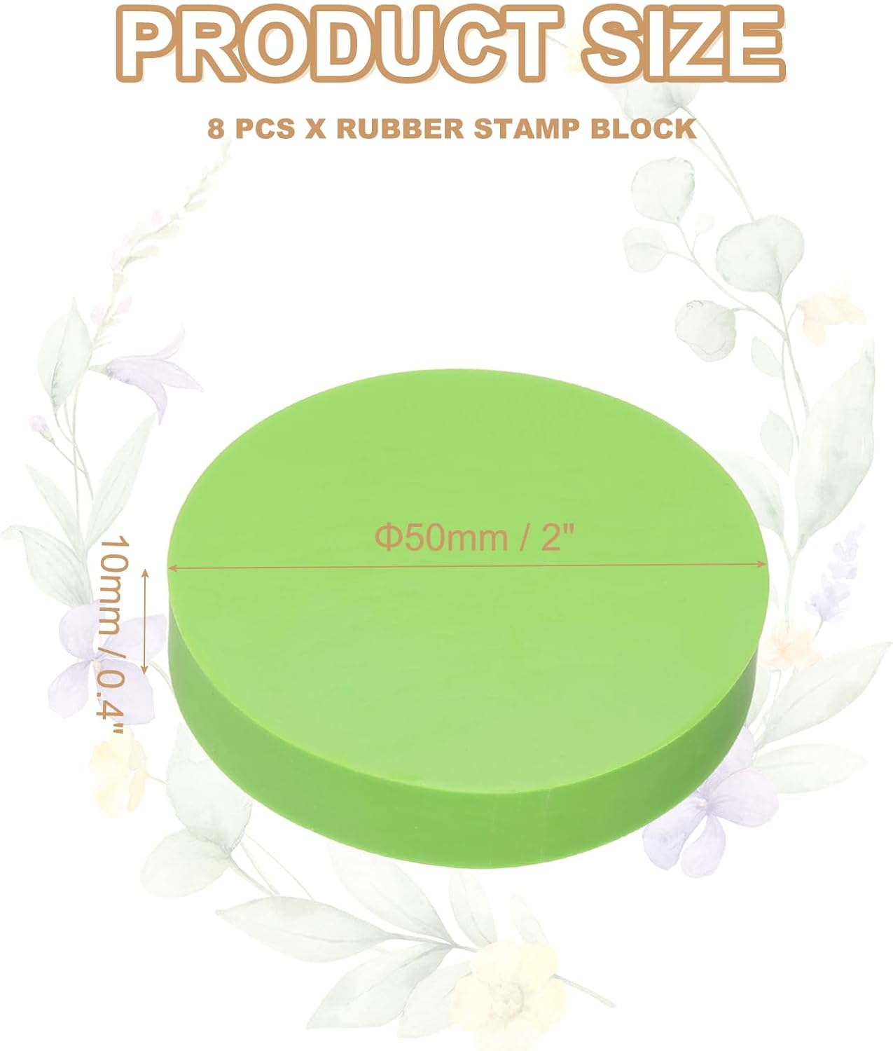 PATIKIL 8Pcs 2" Rubber Carving Blocks, Soft Linoleum Art Carving Block Round Crafts Stamp Making for Printmaking Stamps Carving Supplies, Green