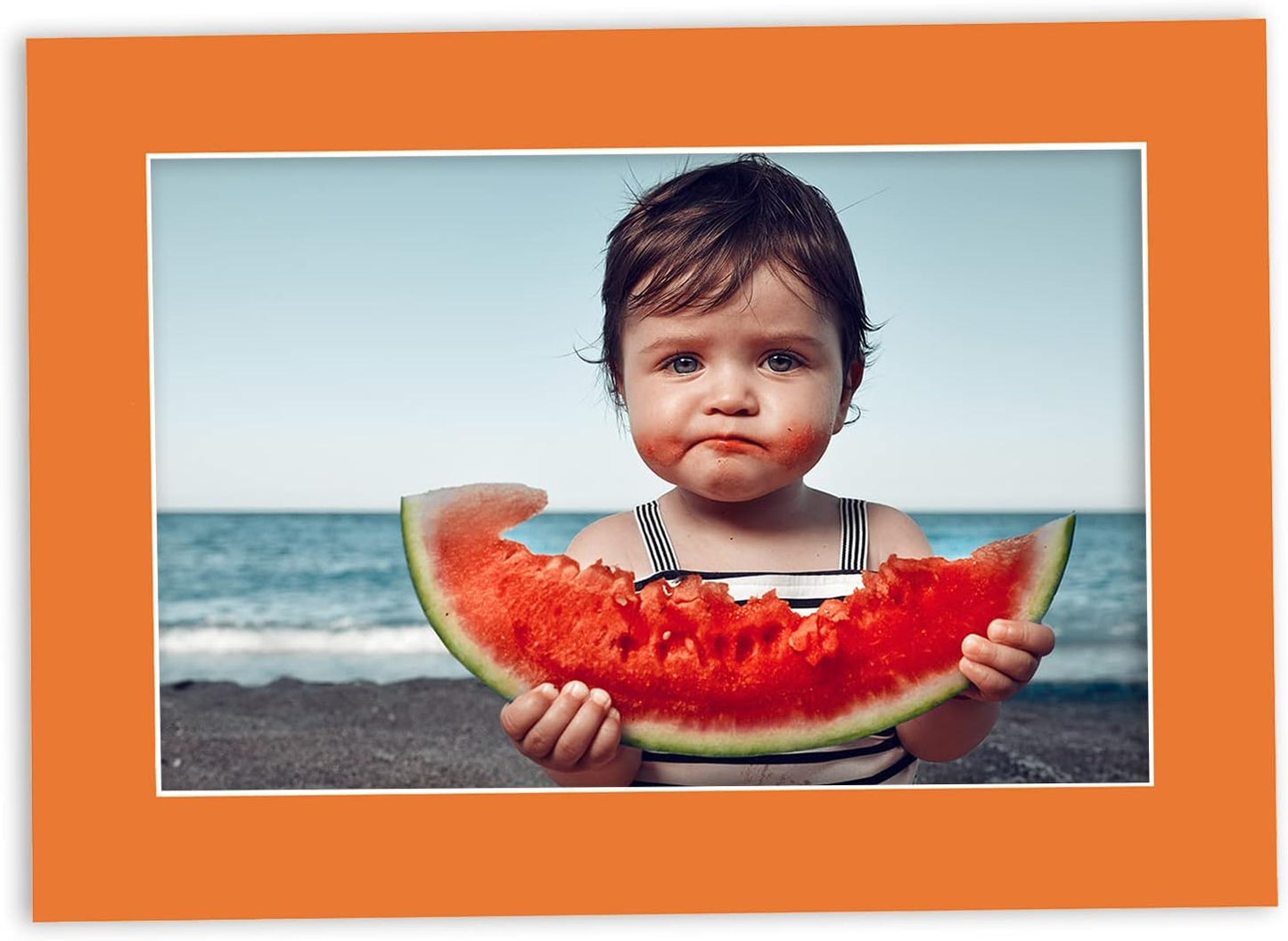 5x7 Mat for 8.5x11 Frame - Precut Mat Board Acid-Free Orange 5x7 Photo Matte Made to Fit a 8.5x11 Picture Frame, Premium Matboard for Family Photos, Show Kits, Art, Picture Framing, Pack of 100 Mats