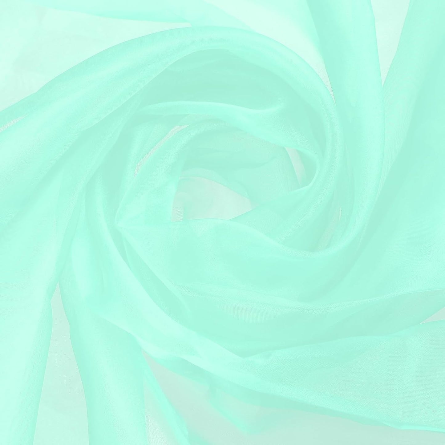 MECCANIXITY Iridescent Sheer Organza Fabric, 10 Yards x 59 Inches Solid Holographic Shiny Fabric Organza Cloth for Wedding, Curtains, Costume, Photo Background, Cyan