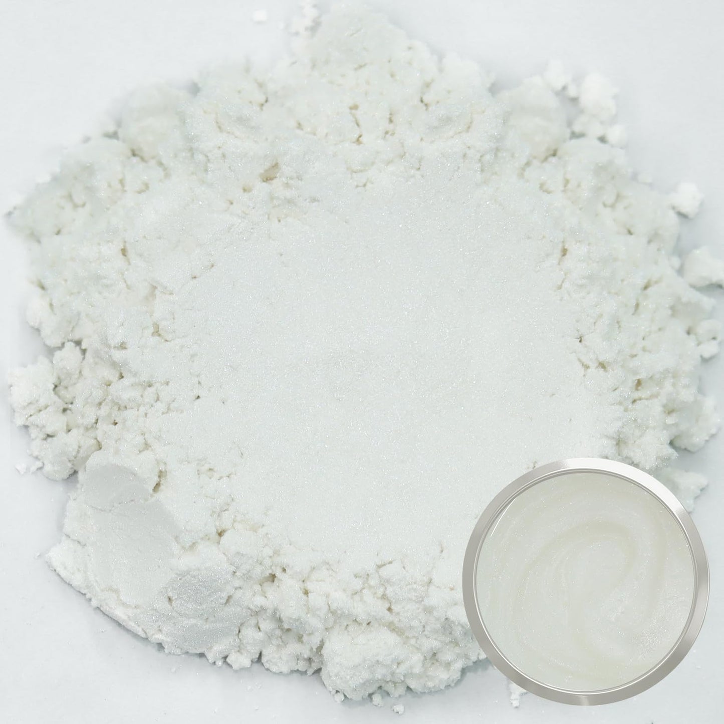 Matio Mica Powder, 1.8oz/ 50g Diamond White Pearlescent Effect Mica Powder for Epoxy Resin Natural Color Pigment for Soap Making, Bath Bomb, Candle Dye, Resin Craft, Paint,Nails,Jewelry, Slime Pigment