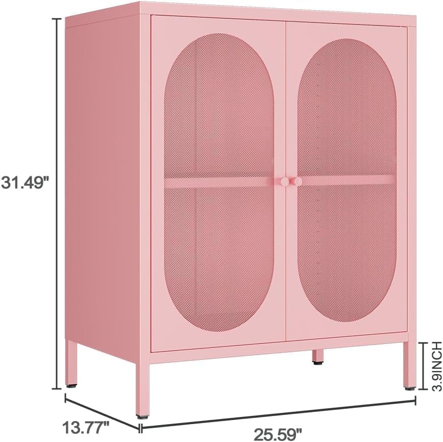 2 Door Accent Cabinet, Metal Storage Cabinet - Image 3
