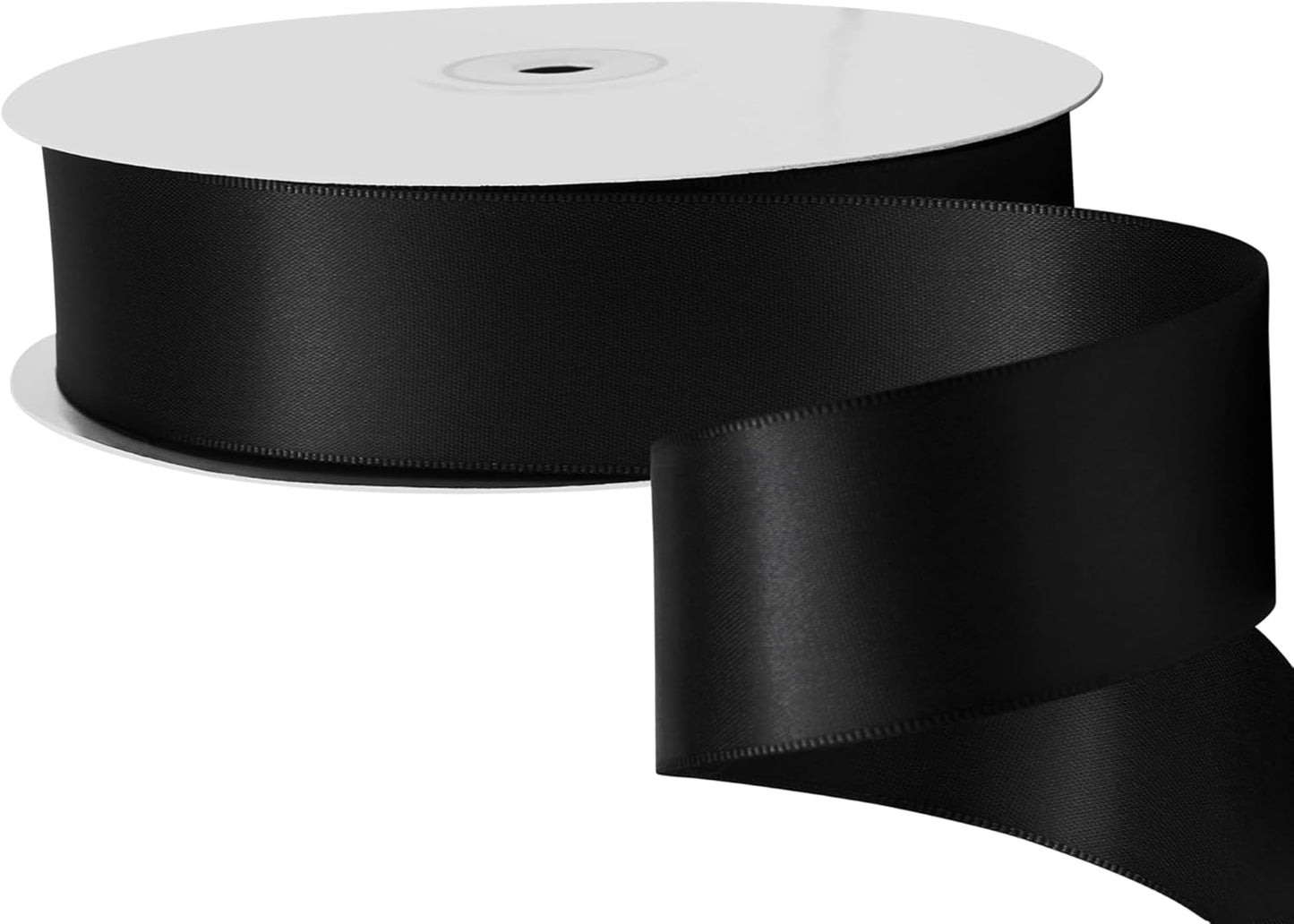 LIUYAXI Black Double Faced Satin Ribbon, 1-1/2" X Continuous 50 Yards, Ribbons Perfect for Gift Wrapping Wedding DIY Craft Bow Making & Other Projects