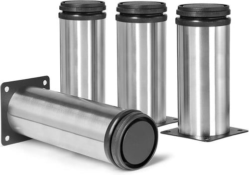 6 Inch Metal Furniture Legs Stainless Steel Adjustable Legs Silver Metal Legs by Masendelk