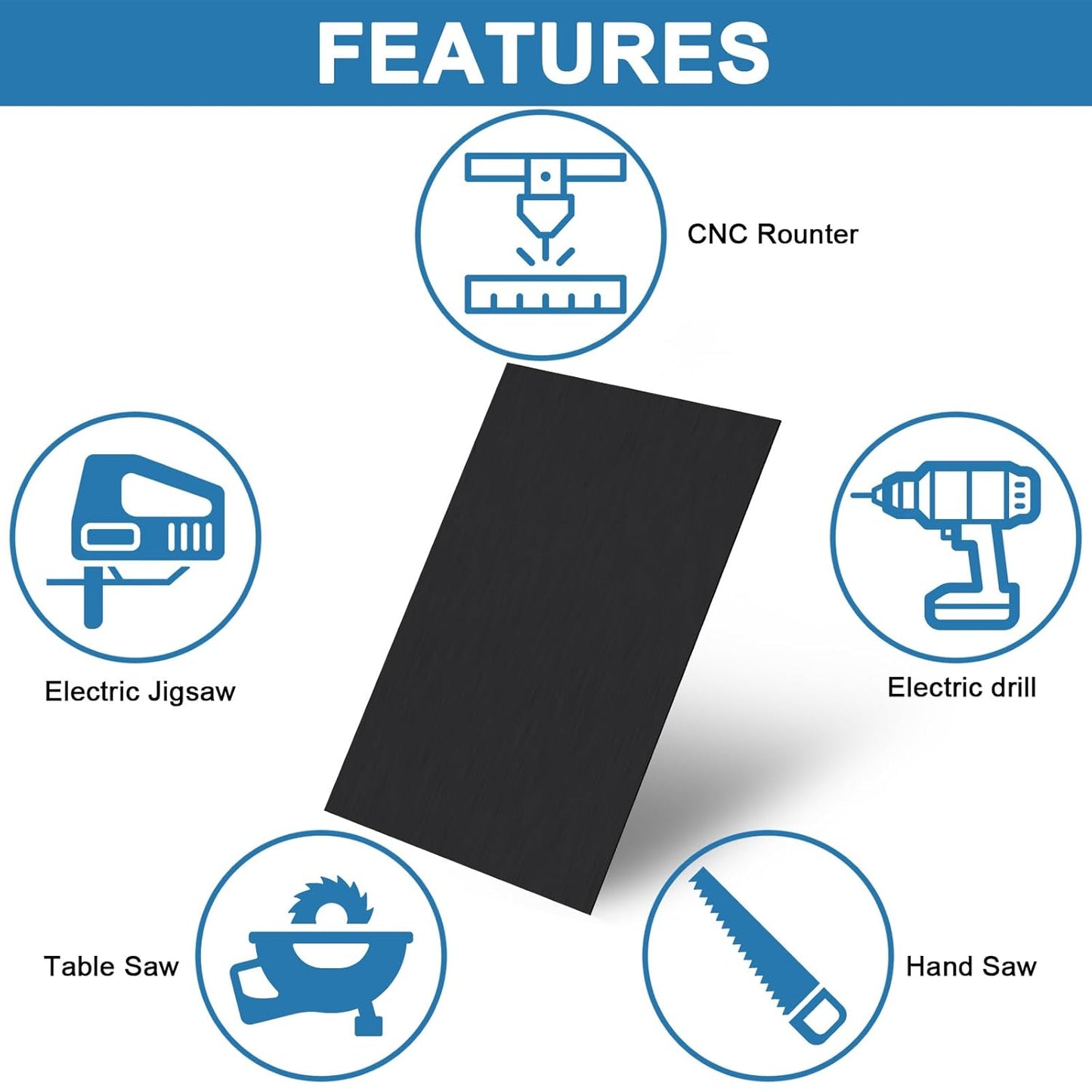 Anodized Aluminum Sheet 8 x 12 x 1/16 Inch Black 5052 Aluminum Alloy Engraving Blanks for Laser Engraving