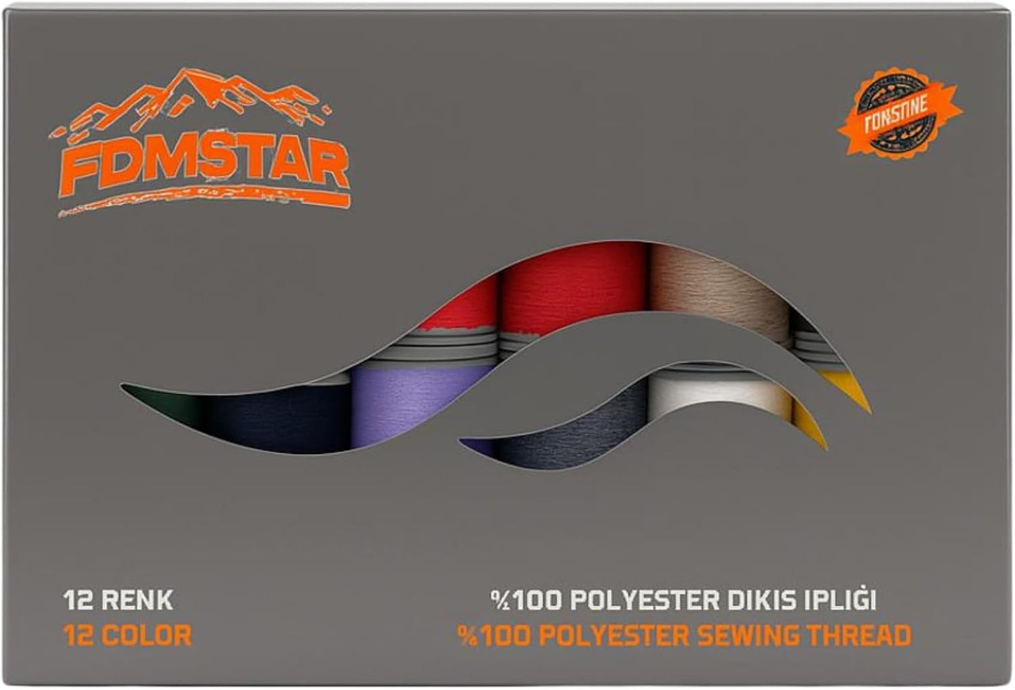 Colorful Serger Sewing Thread - 12 Cones Threads of 500 Yards Each Spool | Sewing Clips Quilting Materials Sewing Machines for Beginners and Heavy-Duty Sewing Machine Threads (12 Color)