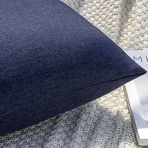 MIULEE Decorative Outdoor Pillow Covers Euro Waterproof 22x22 Navy - Image 2