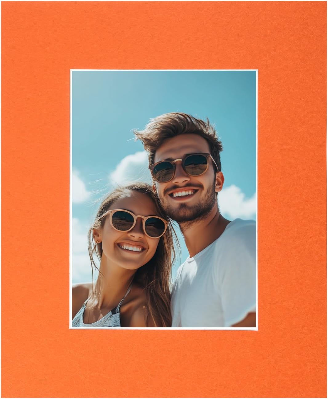 uxcell Picture Mats, 8 x 10 Mat Board Center for 5 x 7 Pictures Acid Free White Core Bevel Cut Frame Mattes with Backing for Display Art Measuring, Orange