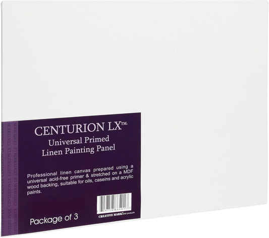 Centurion All-Media Primed Linen Panels - 14x18 3 Pack - 11oz Universal Primed Canvas Boards for Painting, Mounted on MDF Wood, Non-Warping, Ideal for Artists, Professionals, and Painters