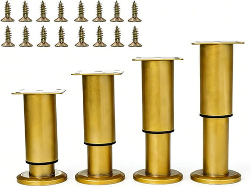 4PCS Adjustable 4.7-7.08 Inch Metal Furniture Legs Brass Furniture Replacement by SWTOOL