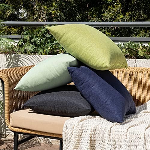 MIULEE Decorative Outdoor Pillow Covers Euro Waterproof 24x24 Navy - Image 6
